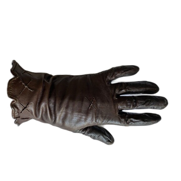 Leather Gloves Vintage Glovers Guild Brown Size 6.5 Made in USA - Picture 10 of 11